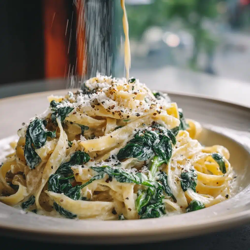 Creamy Spinach Parmesan Pasta Recipe - Recipe Image