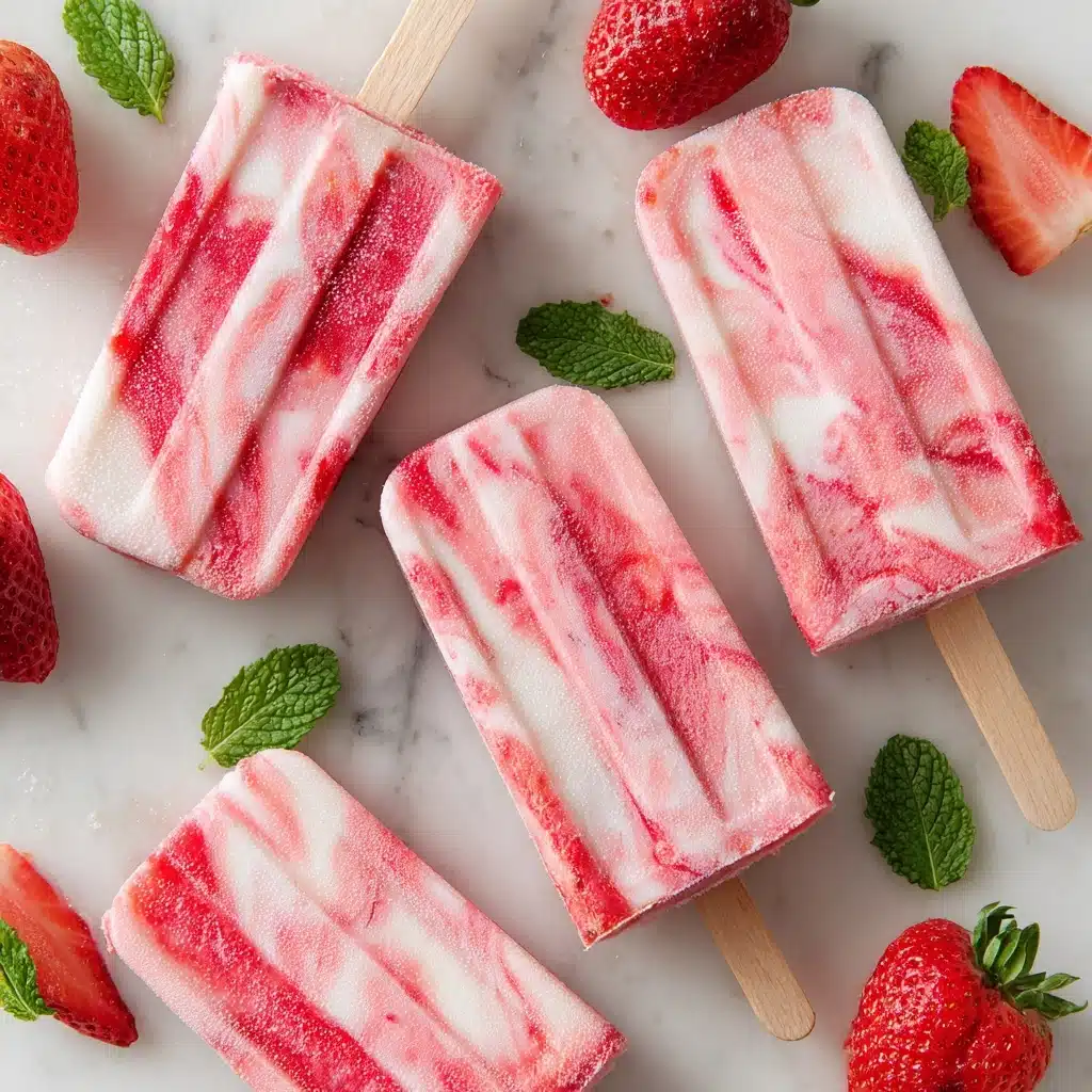 Strawberry Yogurt Popsicles Recipe - Recipe Image