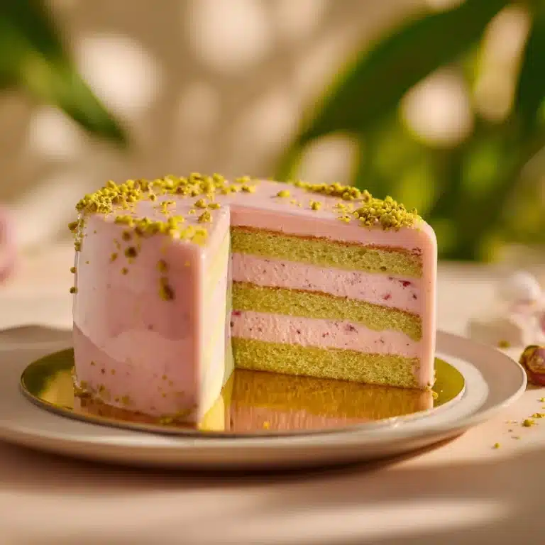 Raspberry Pistachio Entremet (Multi Layer Mousse Cake) Recipe