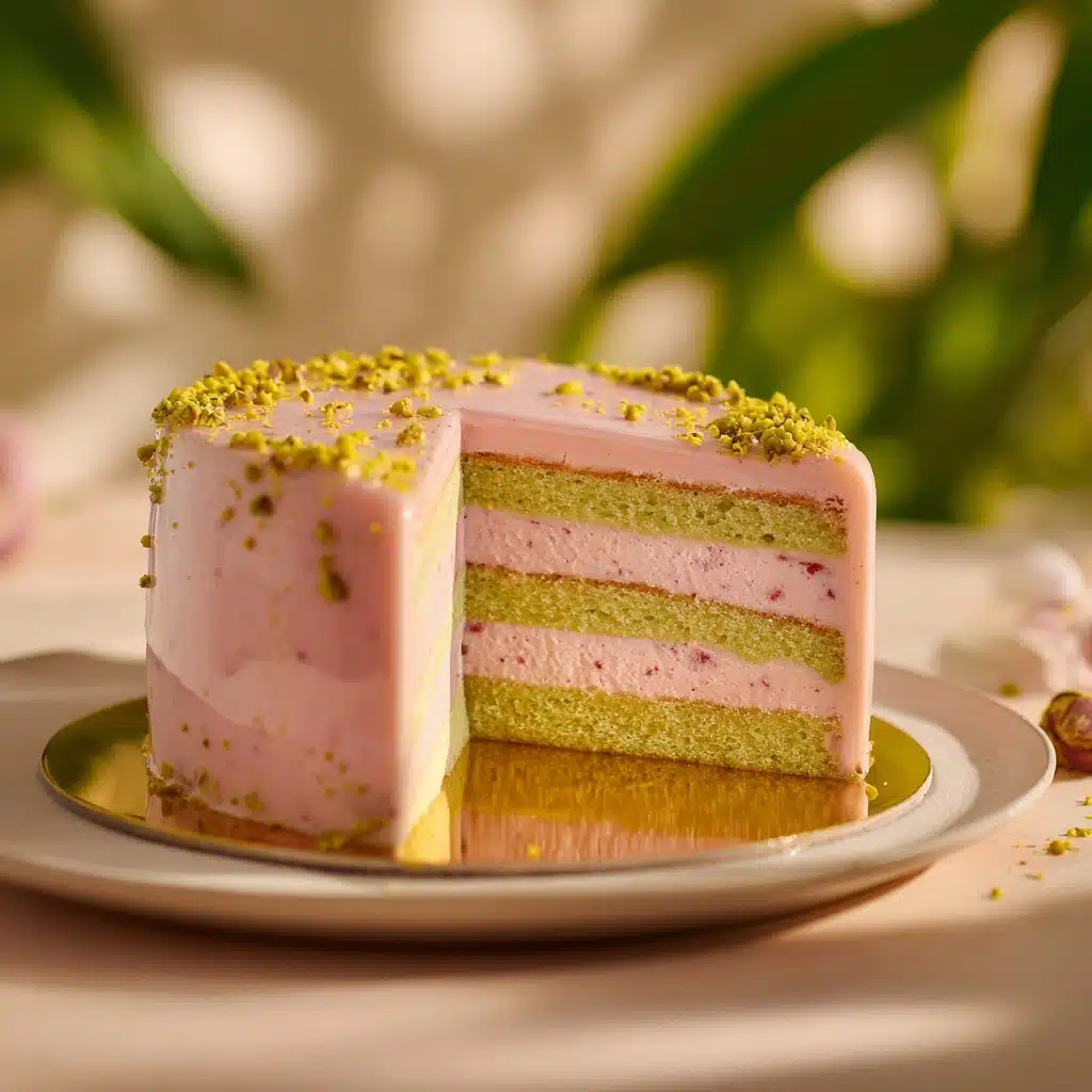 Raspberry Pistachio Entremet (Multi Layer Mousse Cake) Recipe