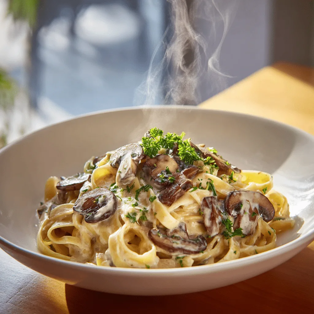 Creamy Mushroom Fettuccine Recipe - Recipe Image