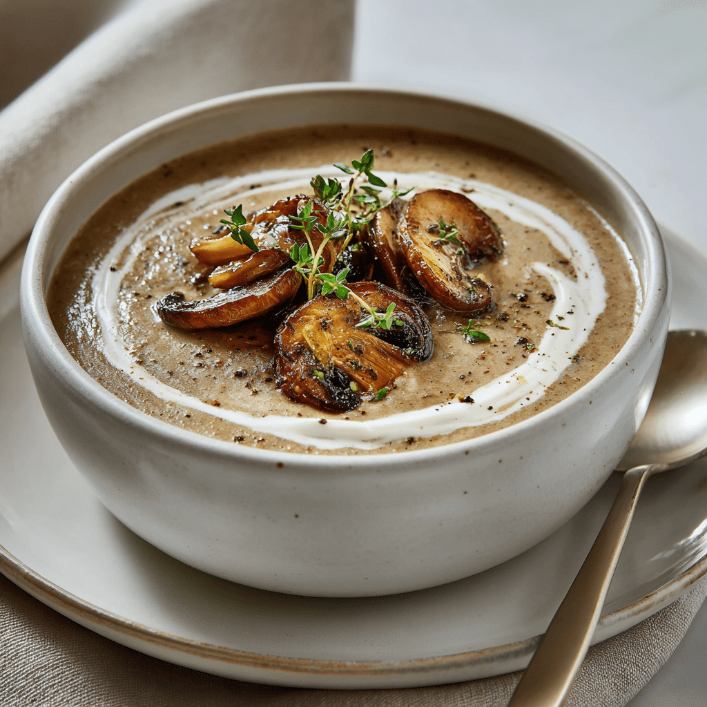 Vegan Mushroom Soup with Thyme Recipe - Recipe Image