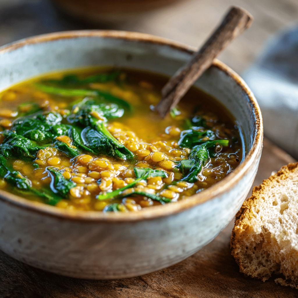 Vegan Lentil and Spinach Soup Recipe - Recipe Image