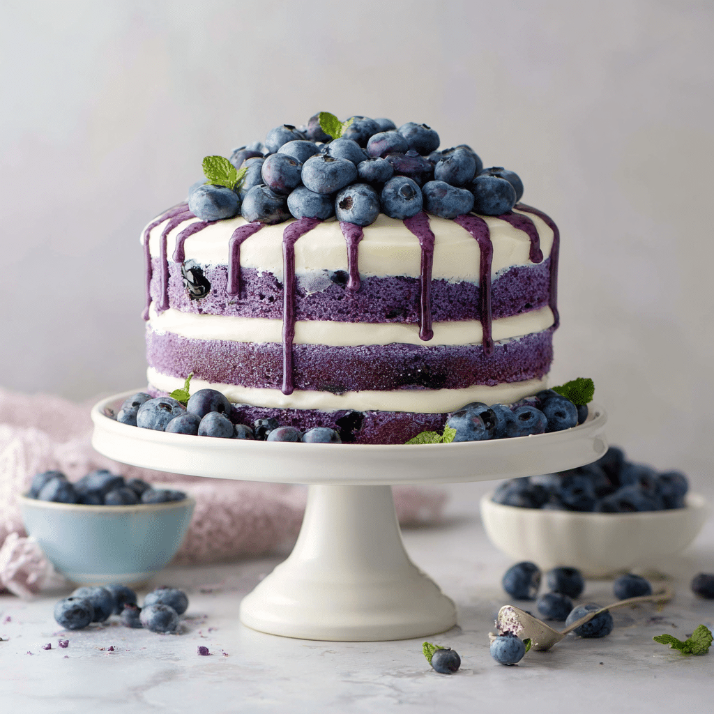 Blueberry Velvet Cake Recipe