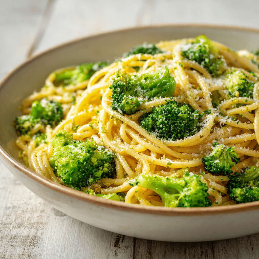 Easy Broccoli Pasta with Garlic & Parmesan Recipe - Recipe Image