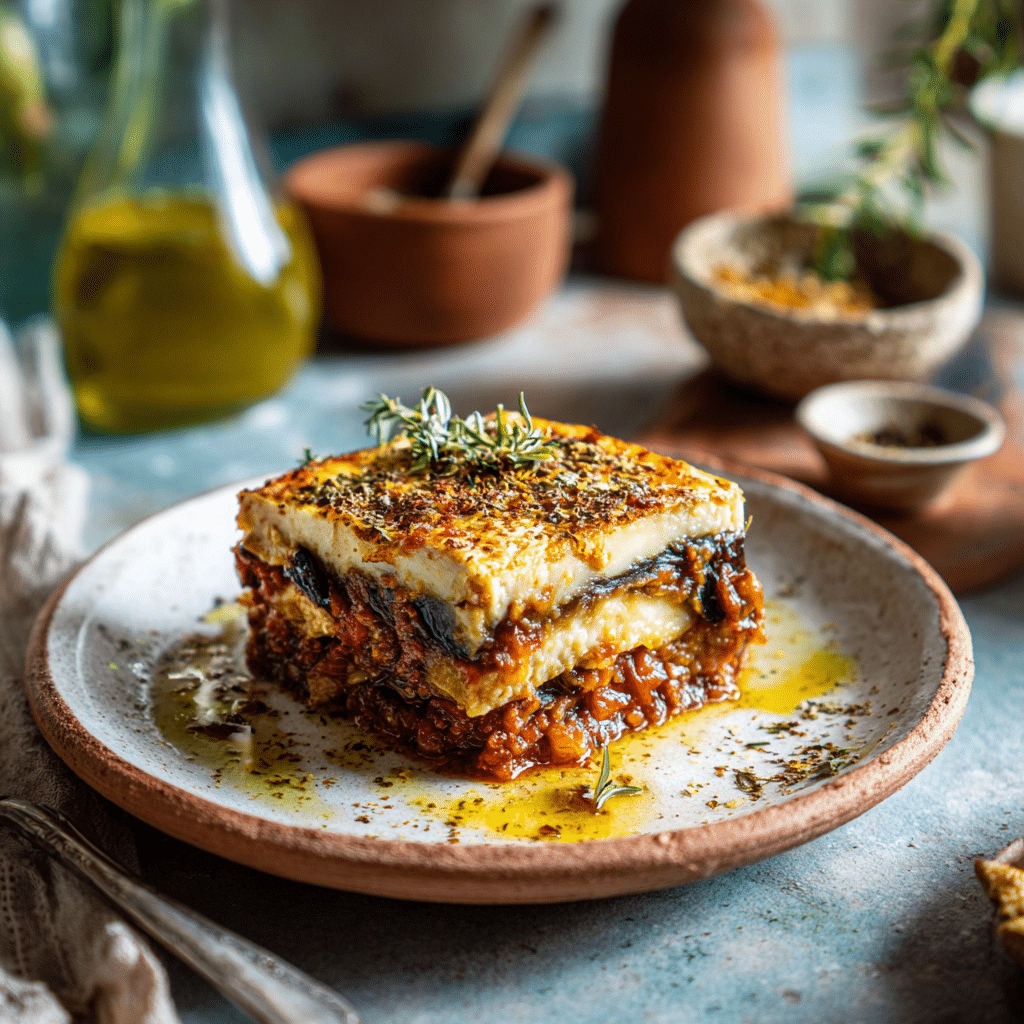 eggplant → lentil sauce → béchamel → repeat Recipe - Recipe Image