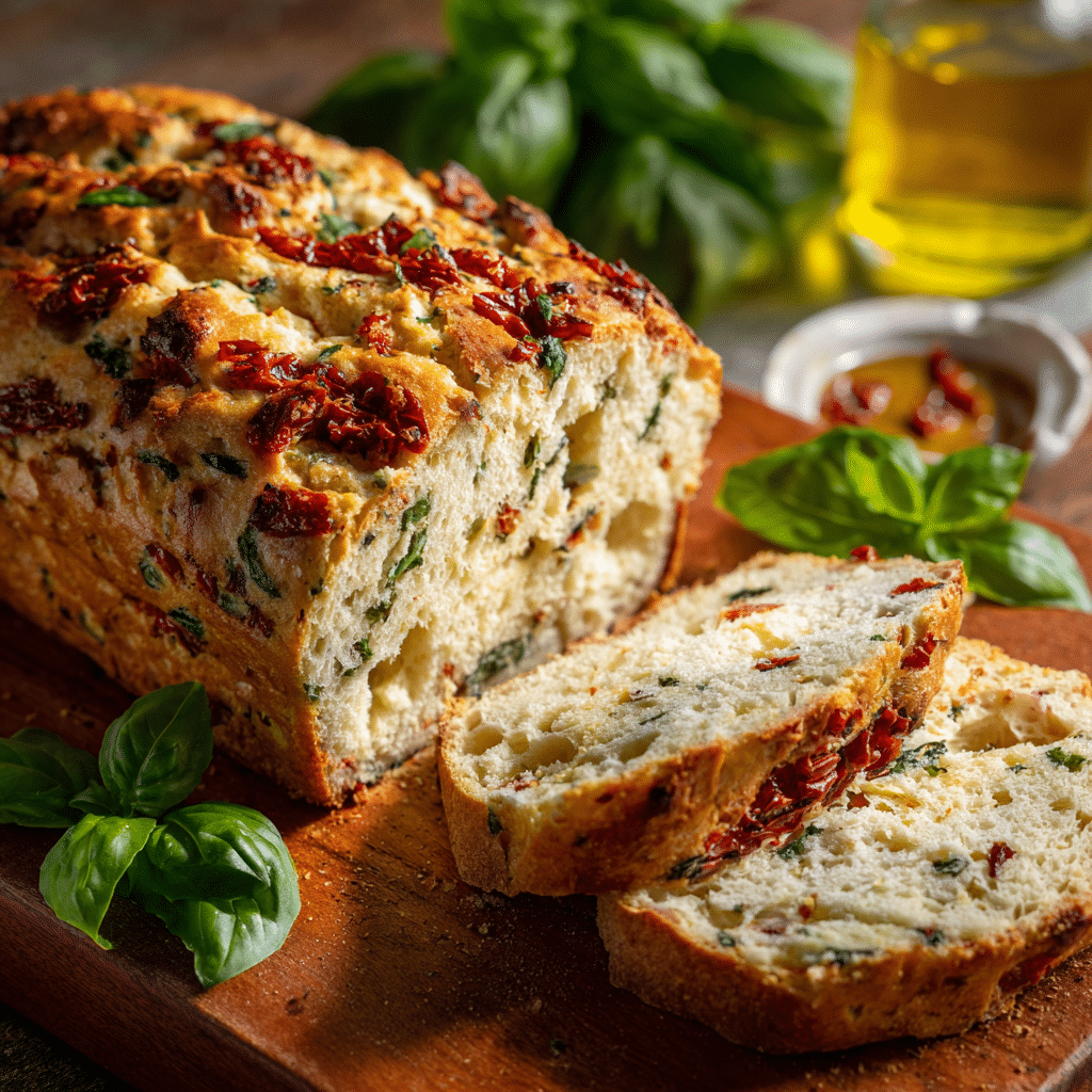 Sun-Dried Tomato & Basil Bread Recipe - Recipe Image