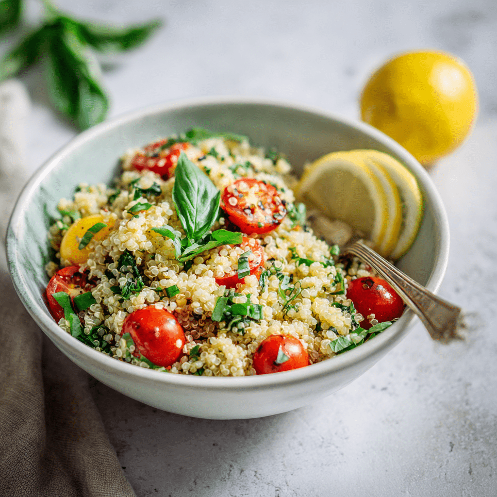 Lemon Basil Quinoa Salad Recipe - Recipe Image