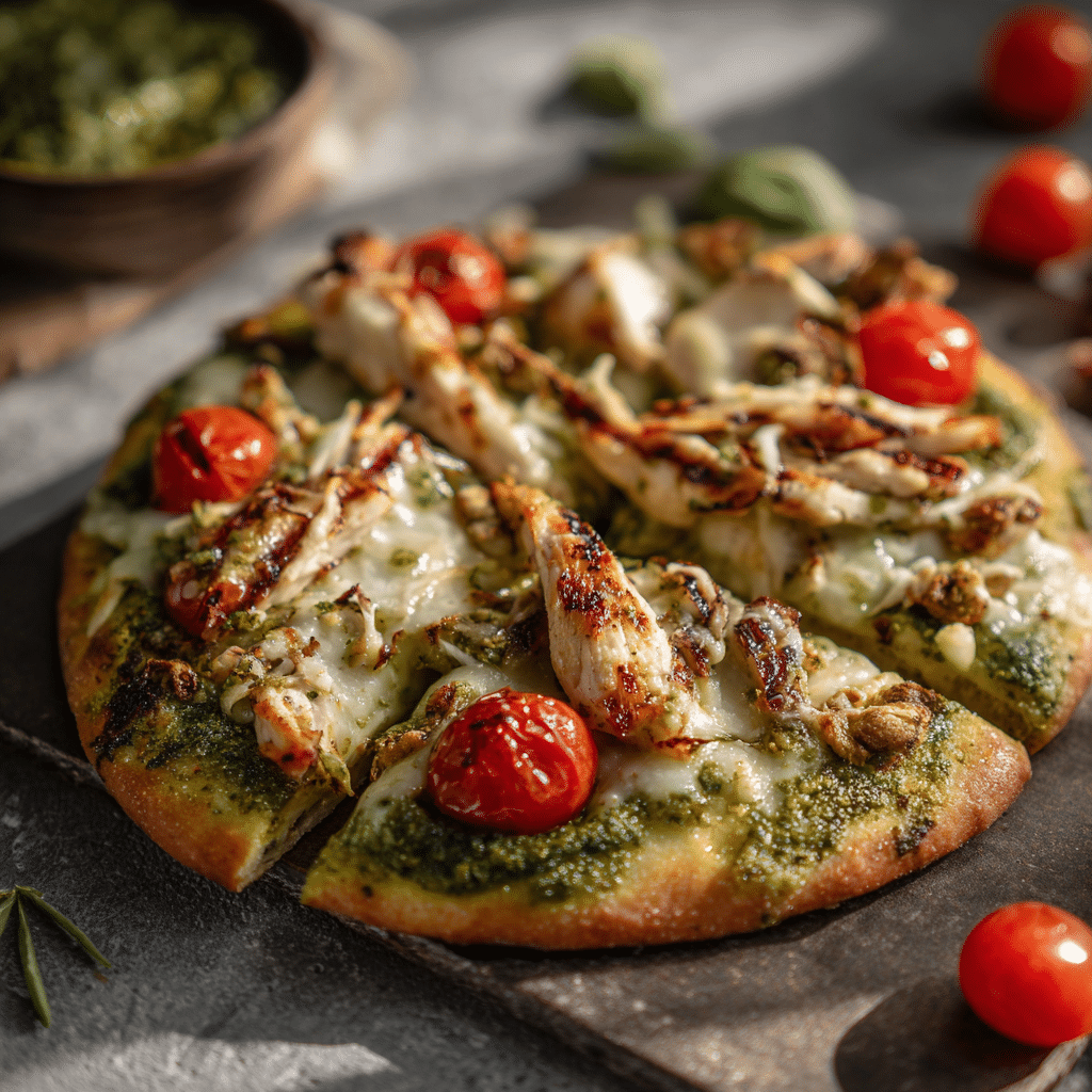 Pesto Chicken Pizza Recipe - Recipe Image