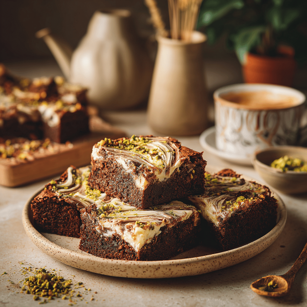Dubai Chocolate Brownies with Pistachio Crunch - Recipe Image
