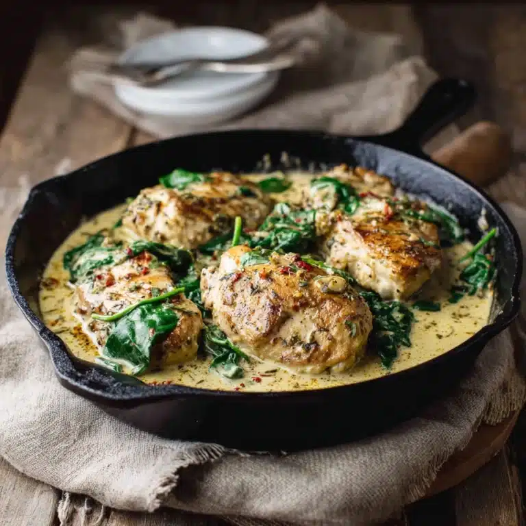 Creamy Tuscan Chicken with Spinach & Sun-Dried Tomatoes Recipe