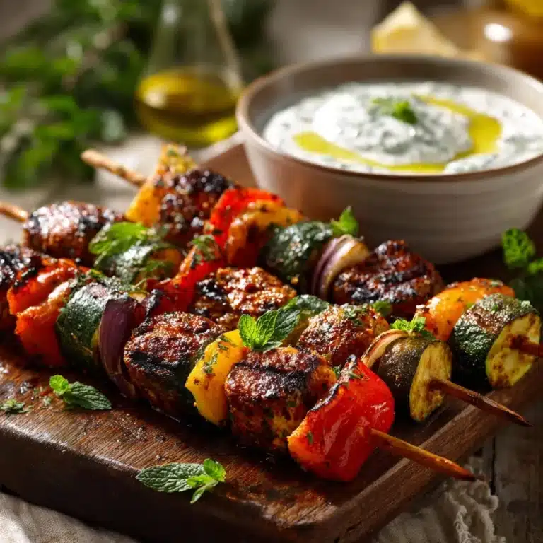 Vegetable Kebab with Yogurt Dip Recipe