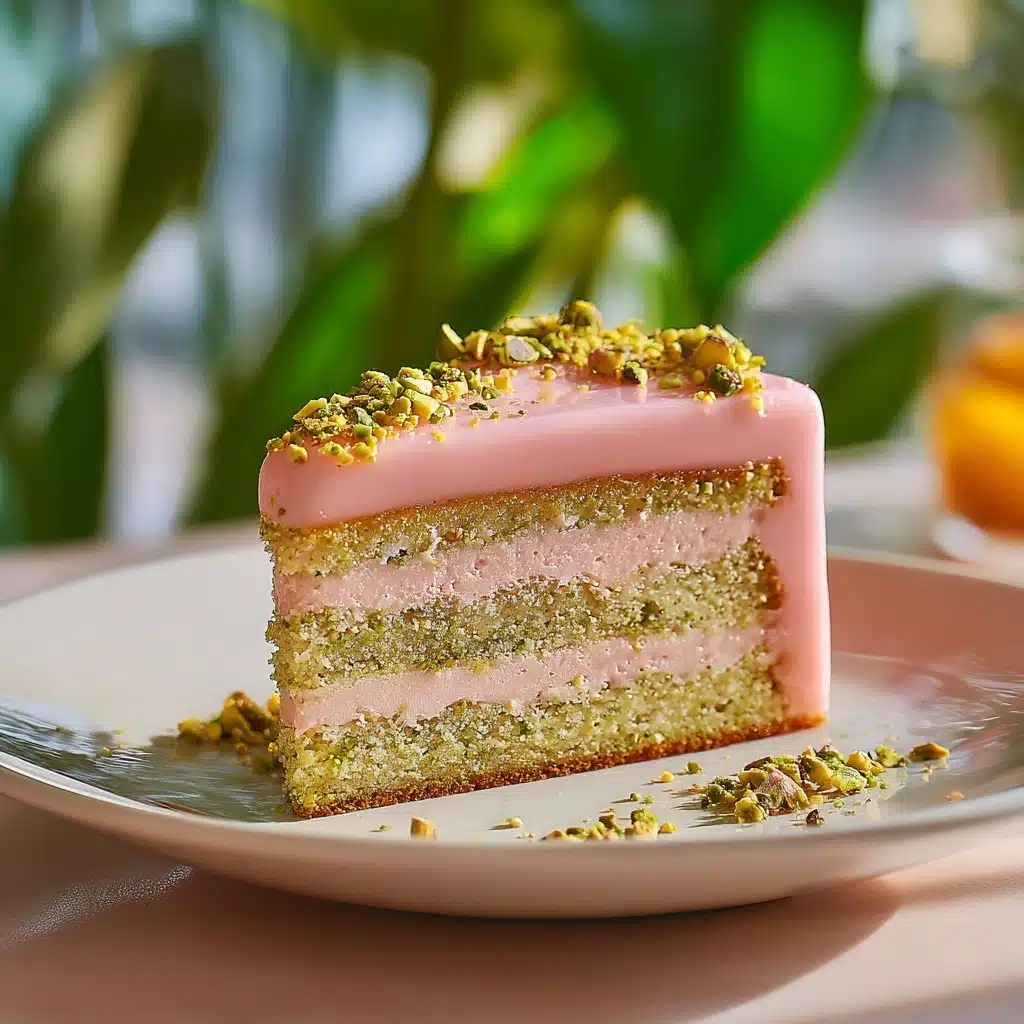 Raspberry Pistachio Entremet (Multi Layer Mousse Cake) Recipe - Recipe Image