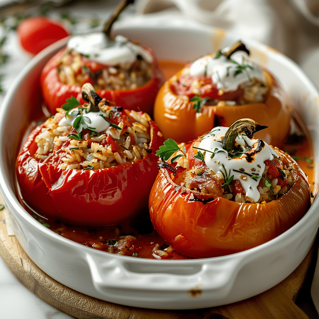 Romanian Stuffed Peppers (Ardei Umpluti) Recipe - Recipe Image