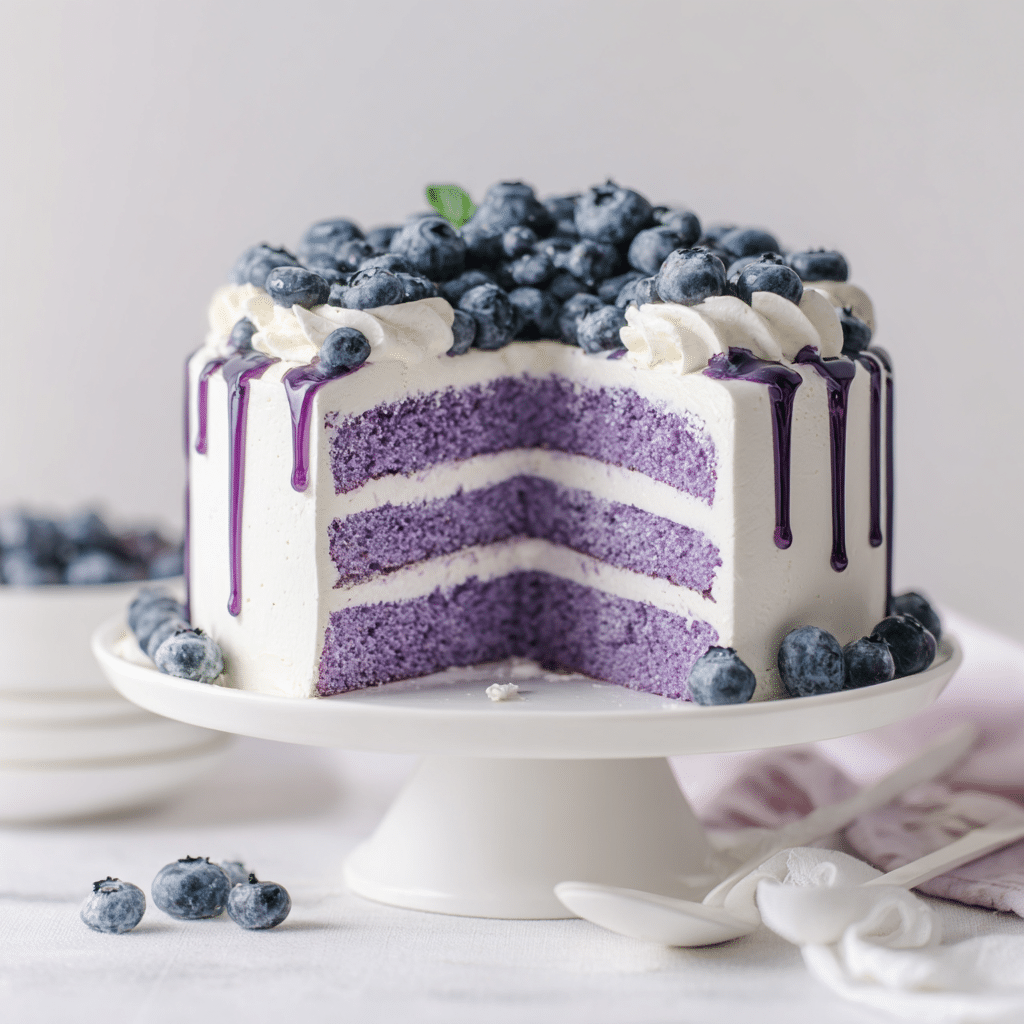 Blueberry Velvet Cake Recipe - Recipe Image