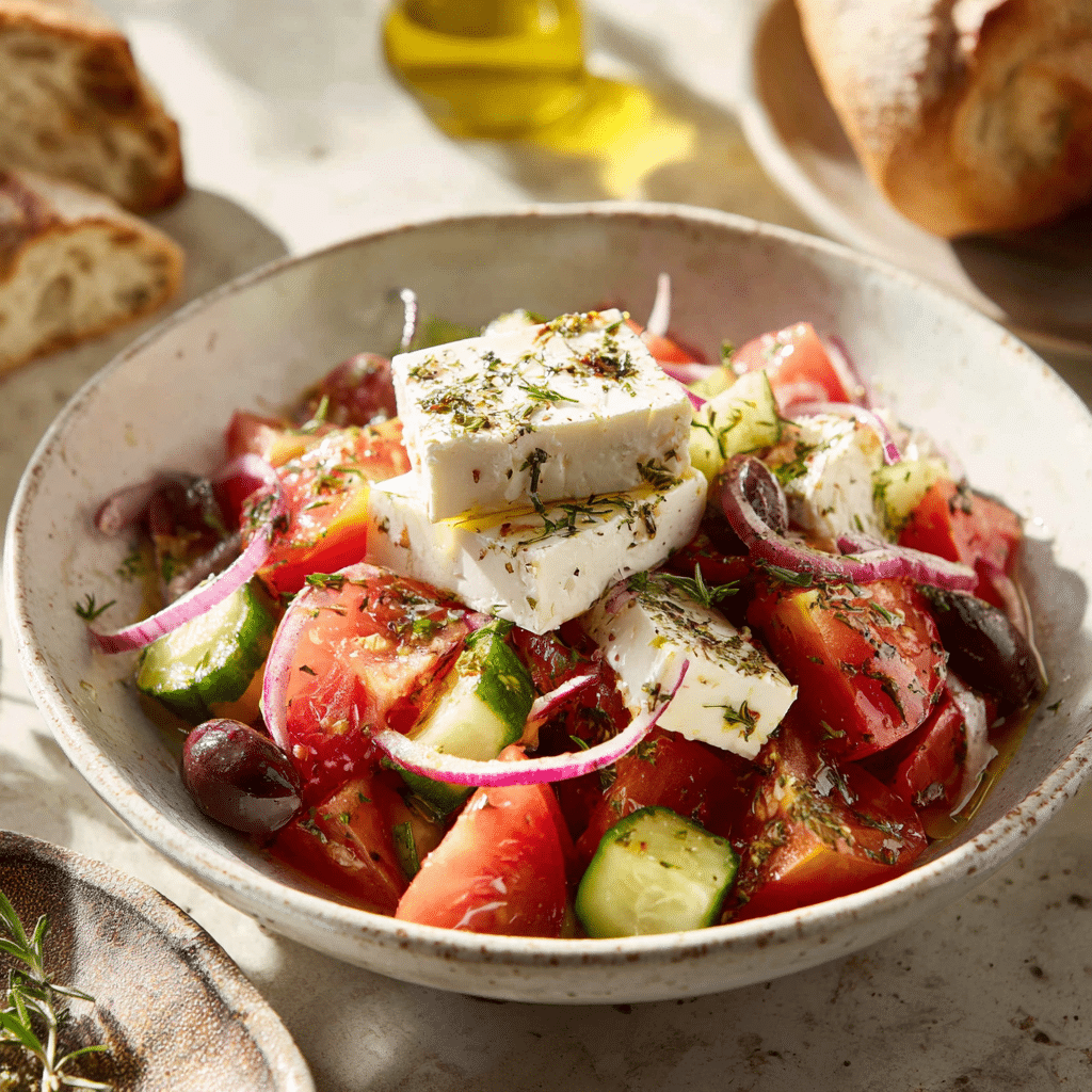 Greek Village Salad (Horiatiki) - Recipe Image