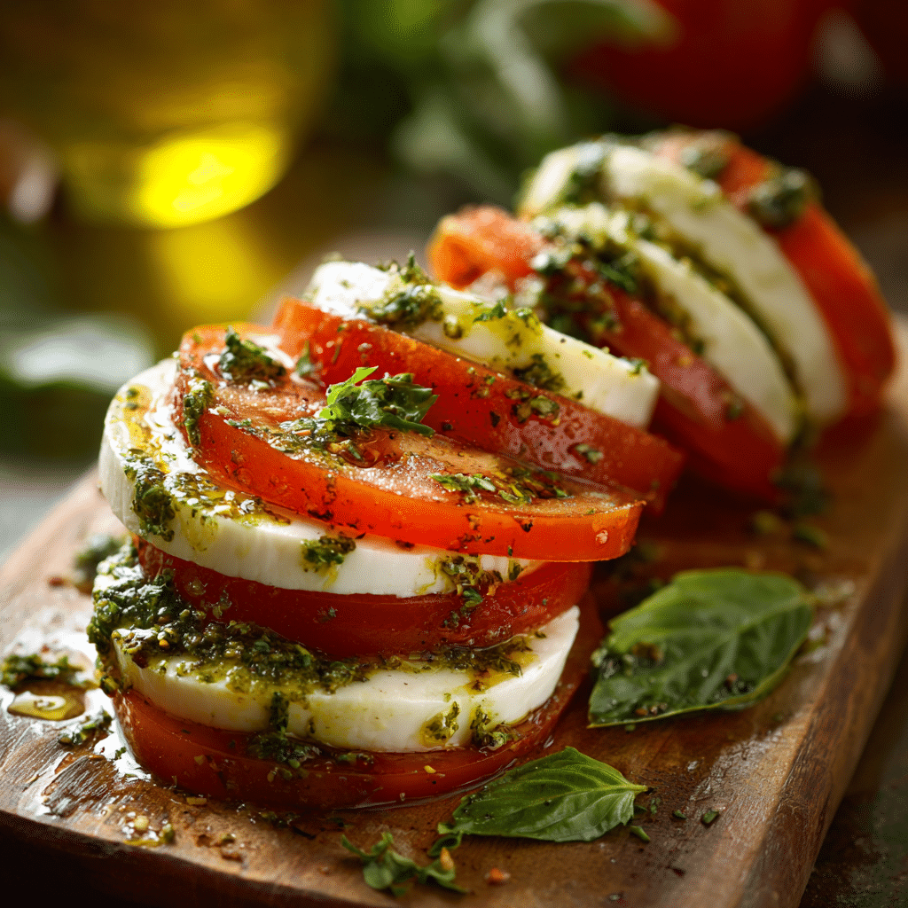 Caprese Salad with Pesto Drizzle