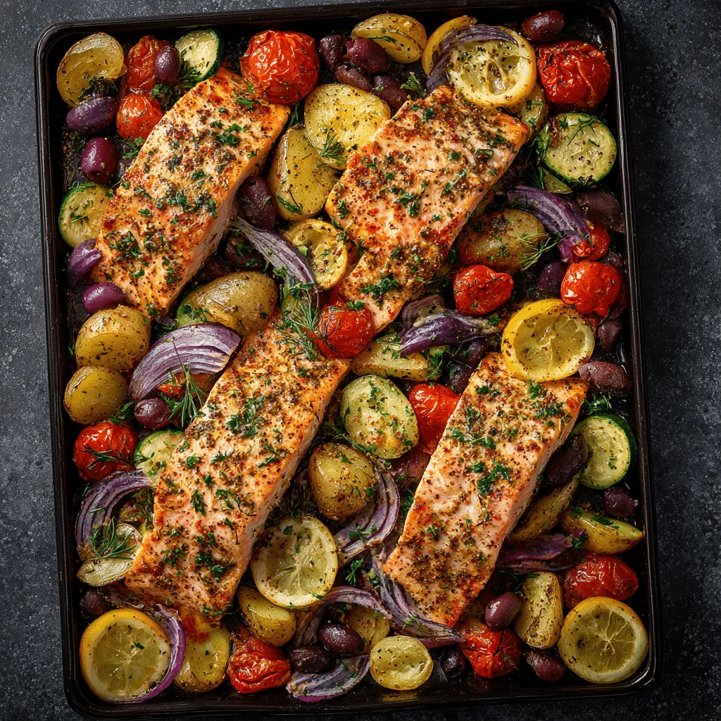 Mediterranean Sheet Pan Salmon