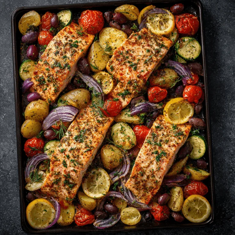 Mediterranean Sheet Pan Salmon