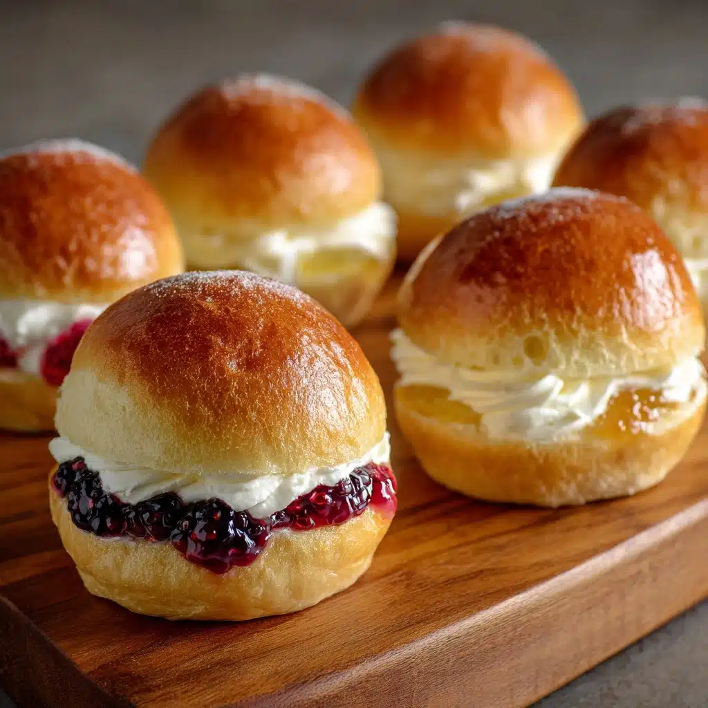 Soft Cream Buns With Cream And Jam Recipe