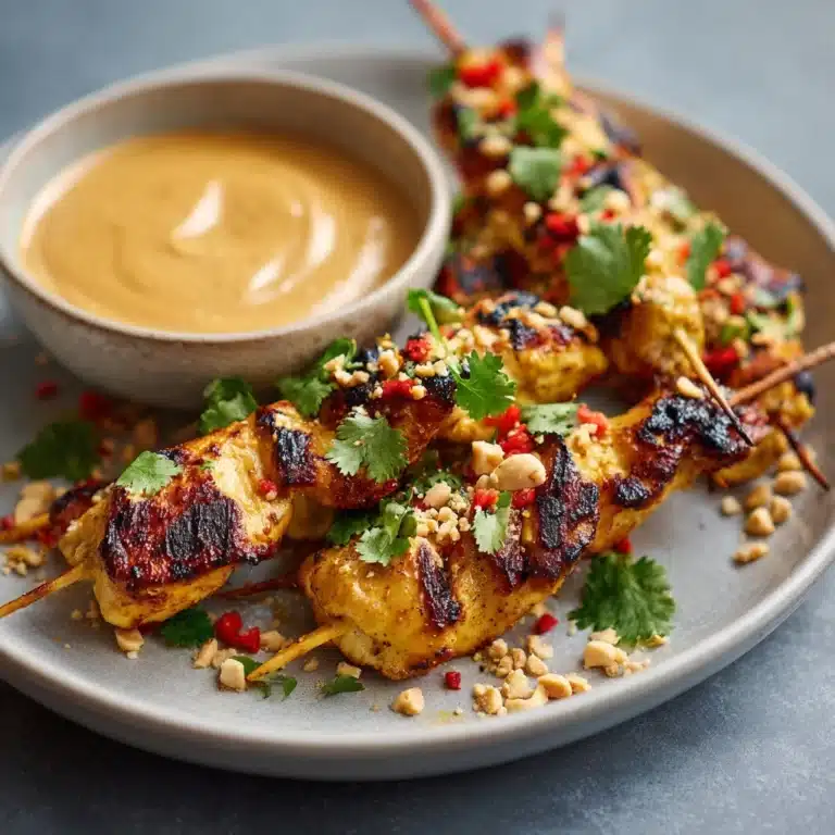 Thai Chicken Satay Skewers with Peanut Sauce