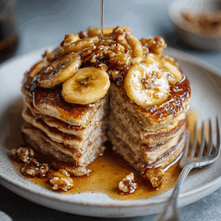 Caramelized Banana Oat Pancakes