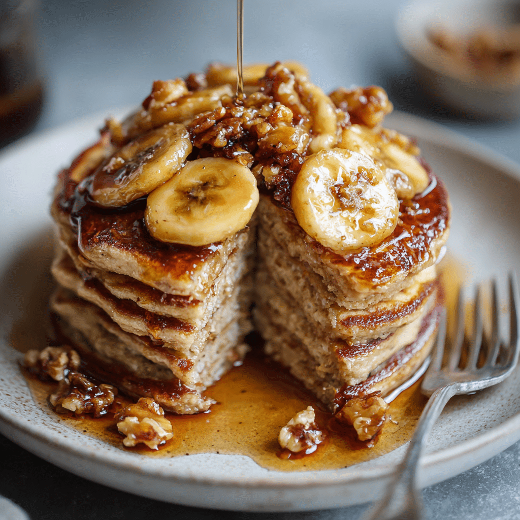 Caramelized Banana Oat Pancakes