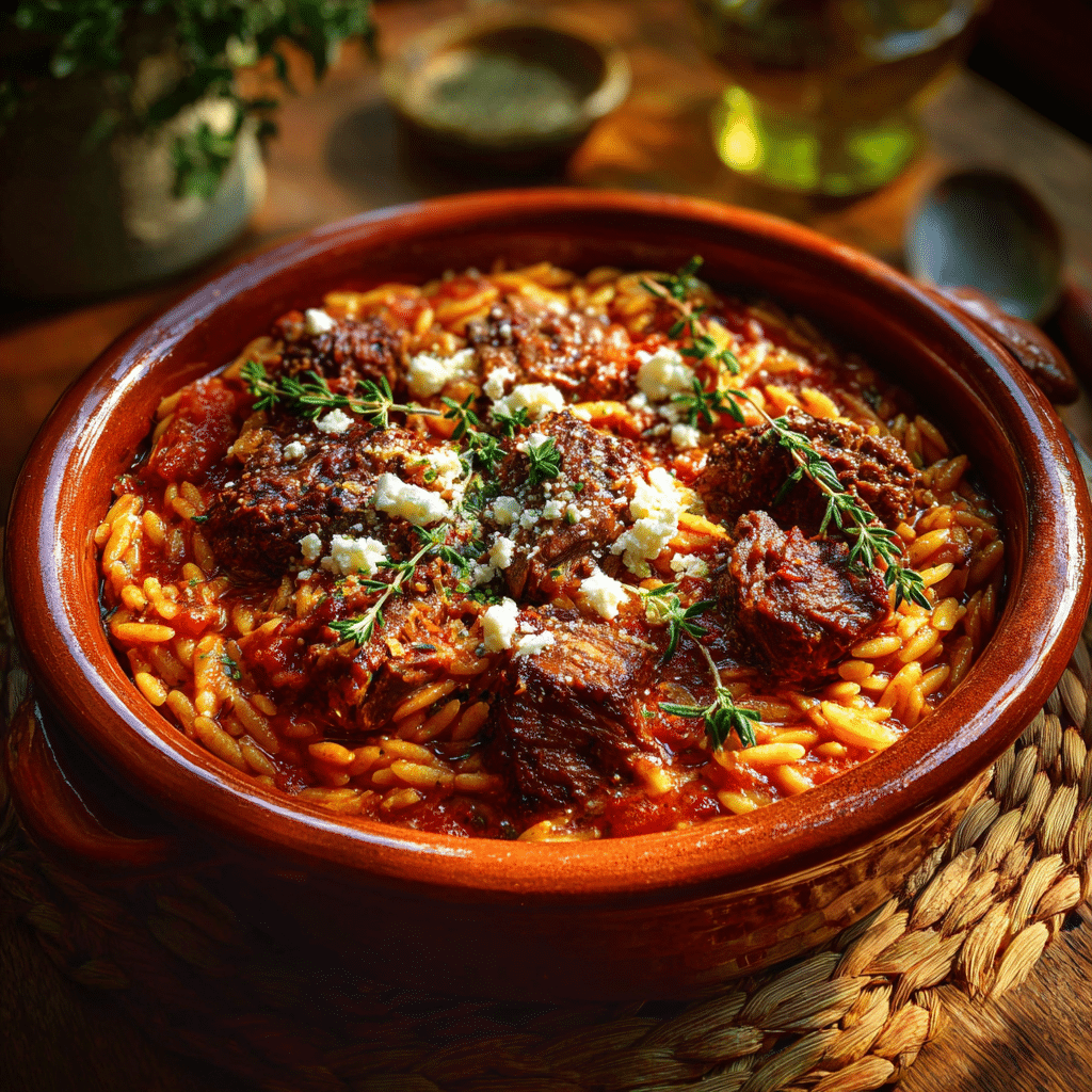 Greek Beef Orzo Pasta (Giouvetsi) Recipe