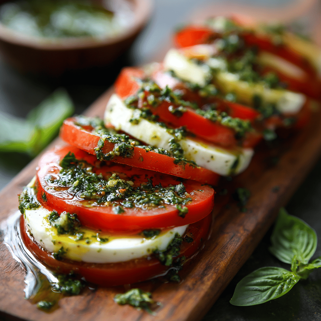 Caprese Salad with Pesto Drizzle - Recipe Image