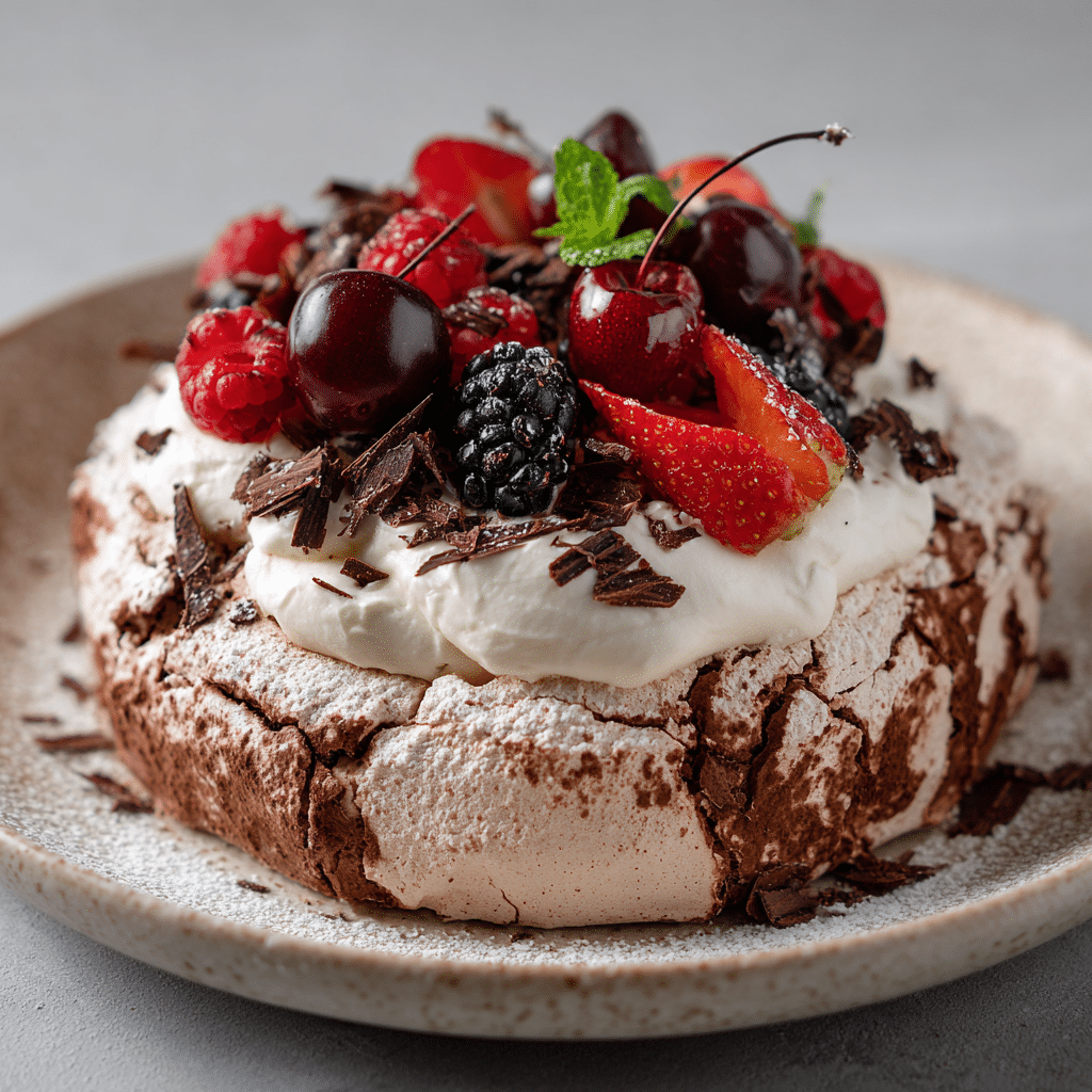 Chocolate Pavlova - Recipe Image