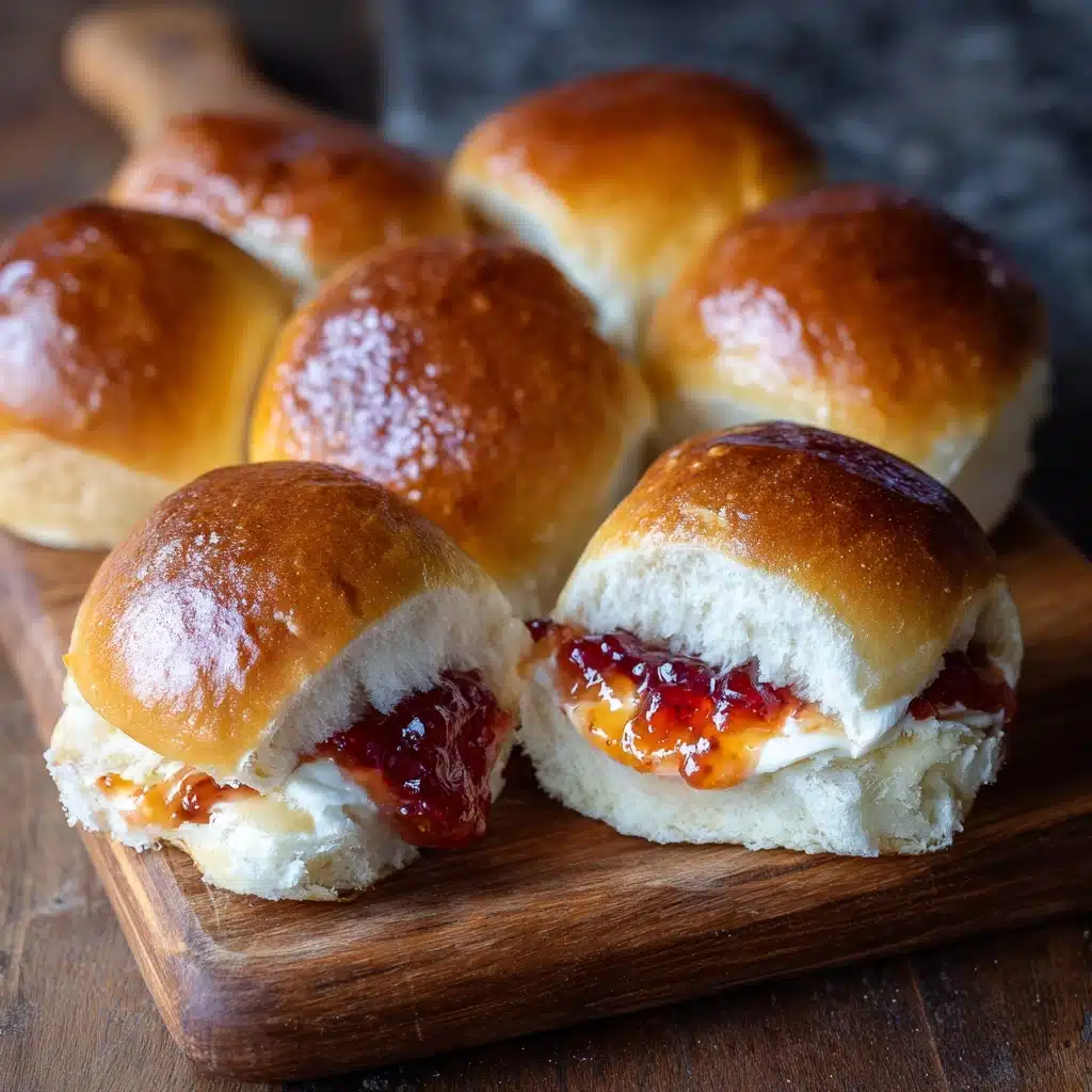 Soft Cream Buns With Cream And Jam Recipe - Recipe Image