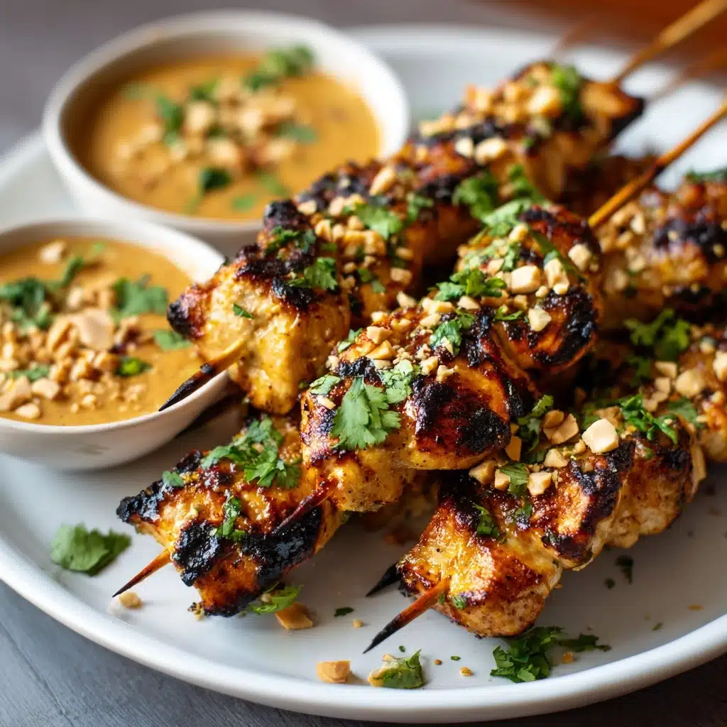 Thai Chicken Satay Skewers with Peanut Sauce - Recipe Image