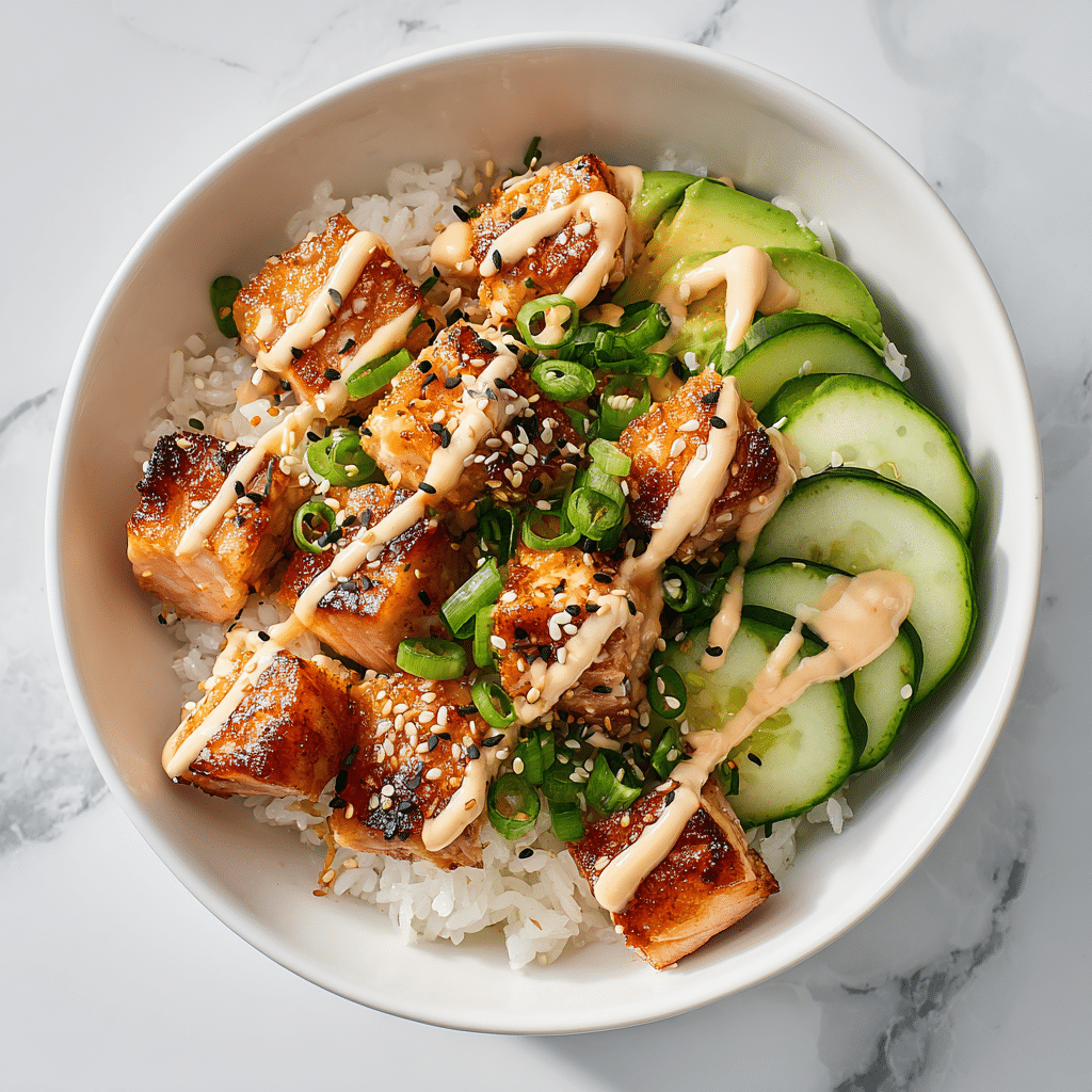 Crispy Salmon Rice Bowl Recipe - Recipe Image