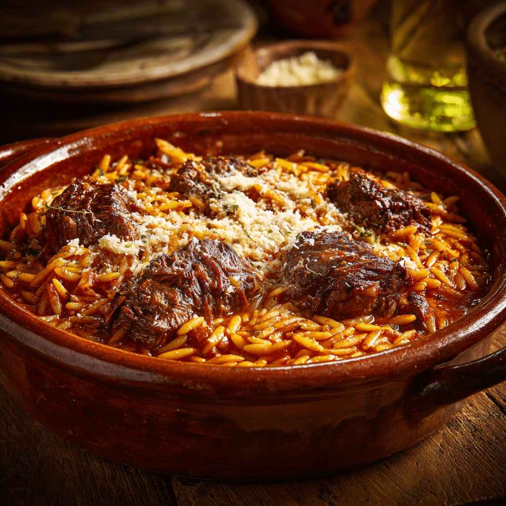 Greek Beef Orzo Pasta (Giouvetsi) Recipe - Recipe Image