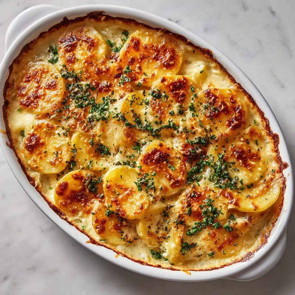 Creamy Garlic Parmesan Potato Bake Recipe - Recipe Image