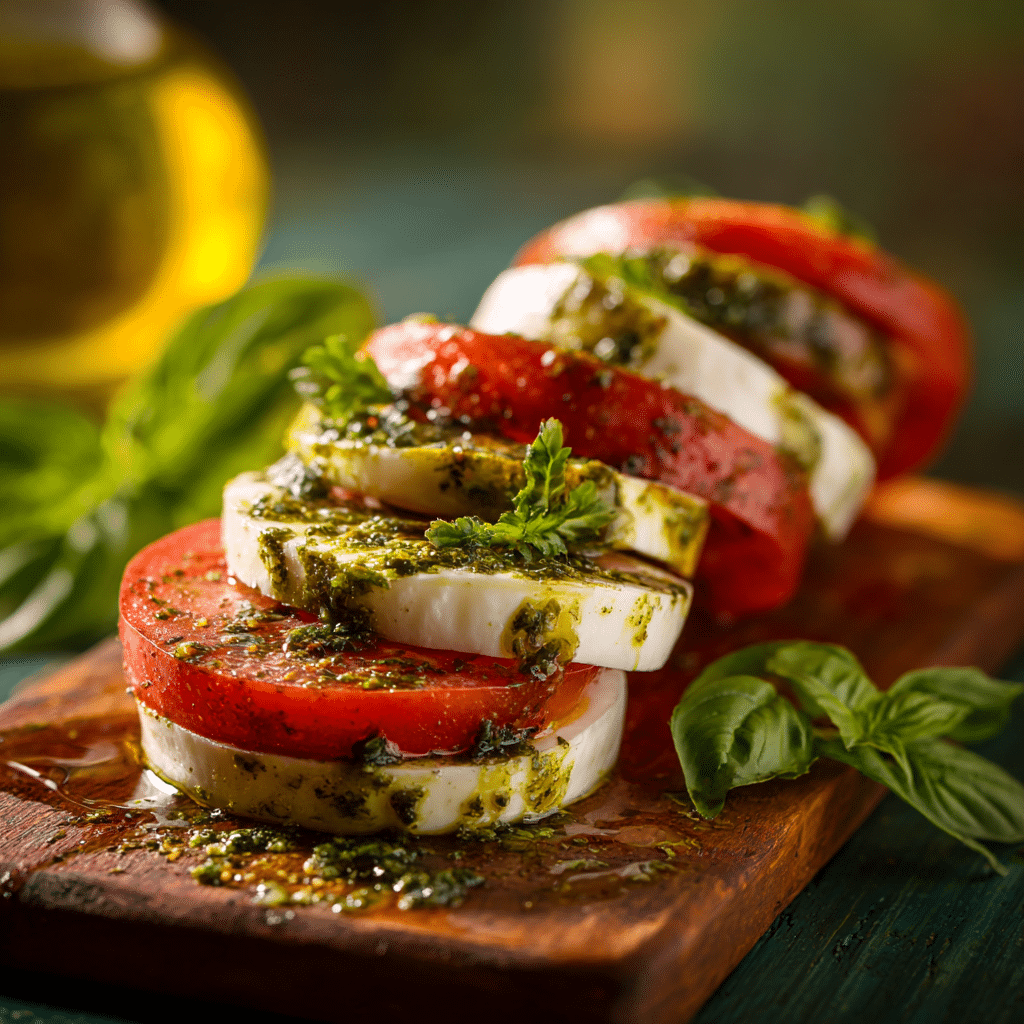 Caprese Salad with Pesto Drizzle - Recipe Image