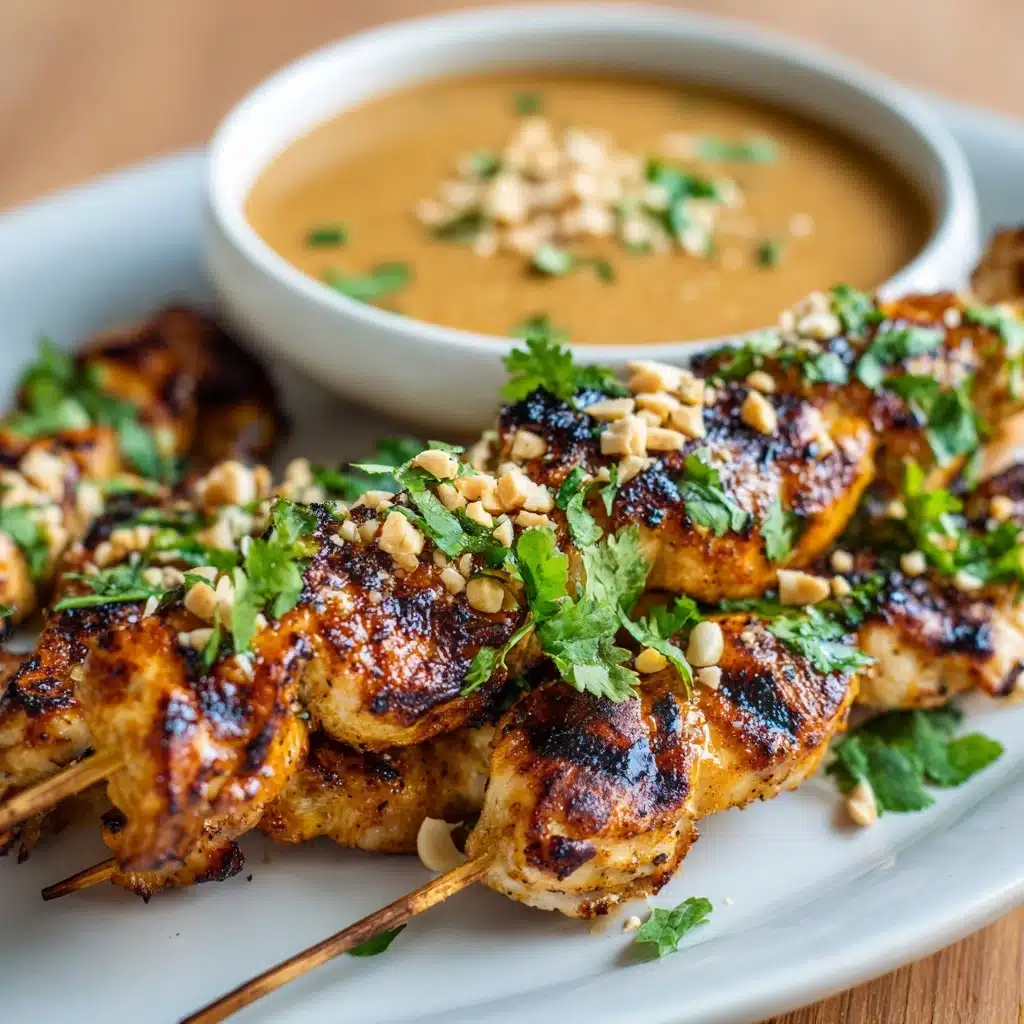 Thai Chicken Satay Skewers with Peanut Sauce - Recipe Image