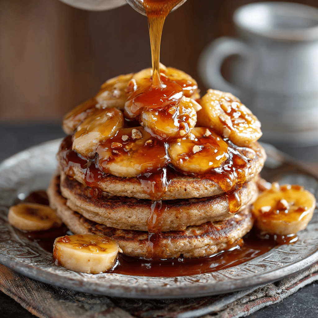 Caramelized Banana Oat Pancakes - Recipe Image