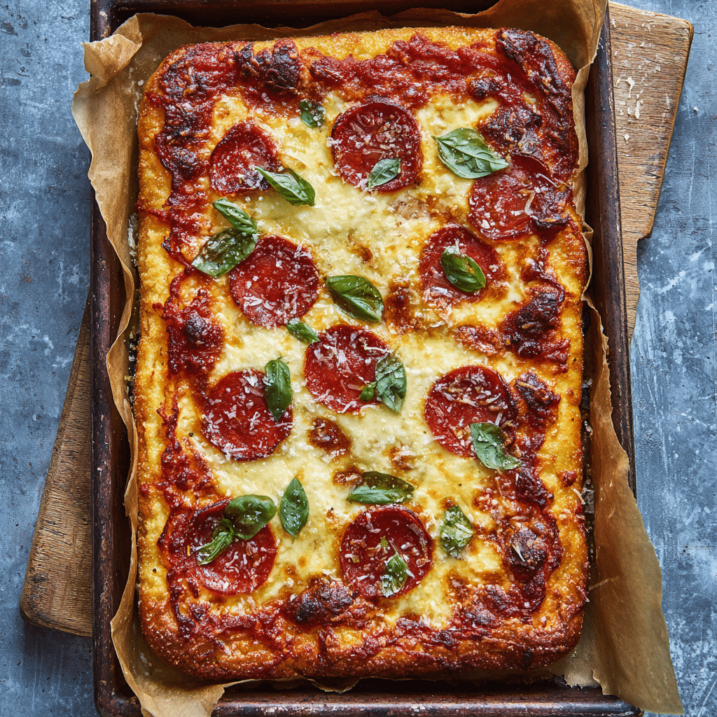 Crispy Sheet Pan Pizza Recipe - Recipe Image