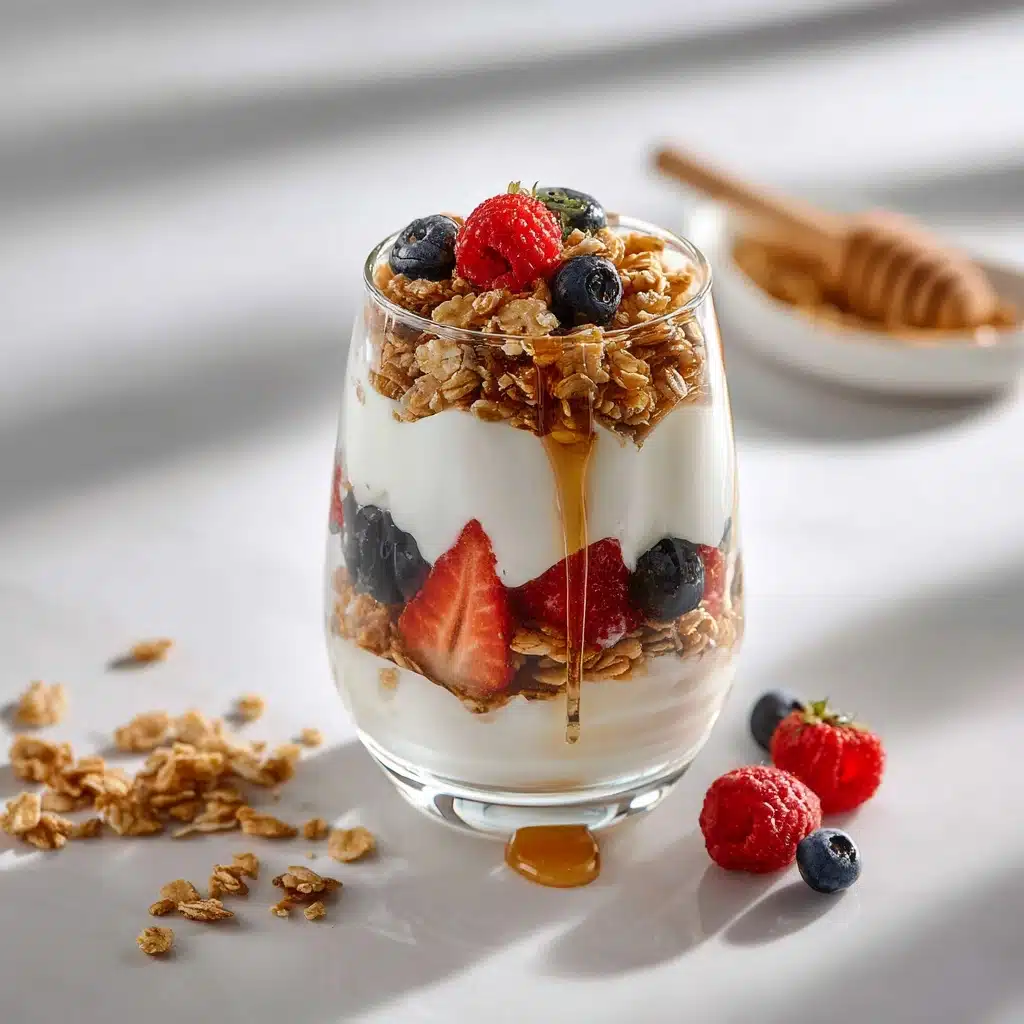 Yogurt Parfait with Granola & Honey Recipe - Recipe Image