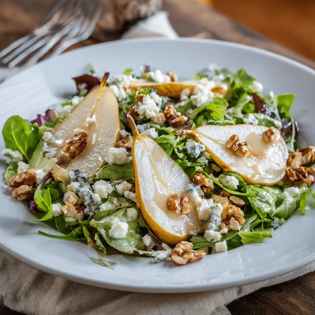 Pear Salad with Creamy Walnut Vinaigrette Recipe