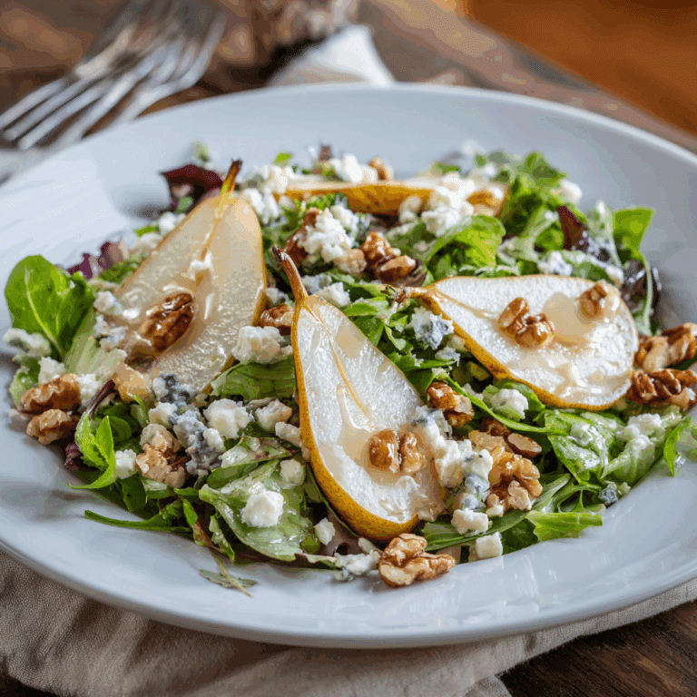 Pear Salad with Creamy Walnut Vinaigrette Recipe