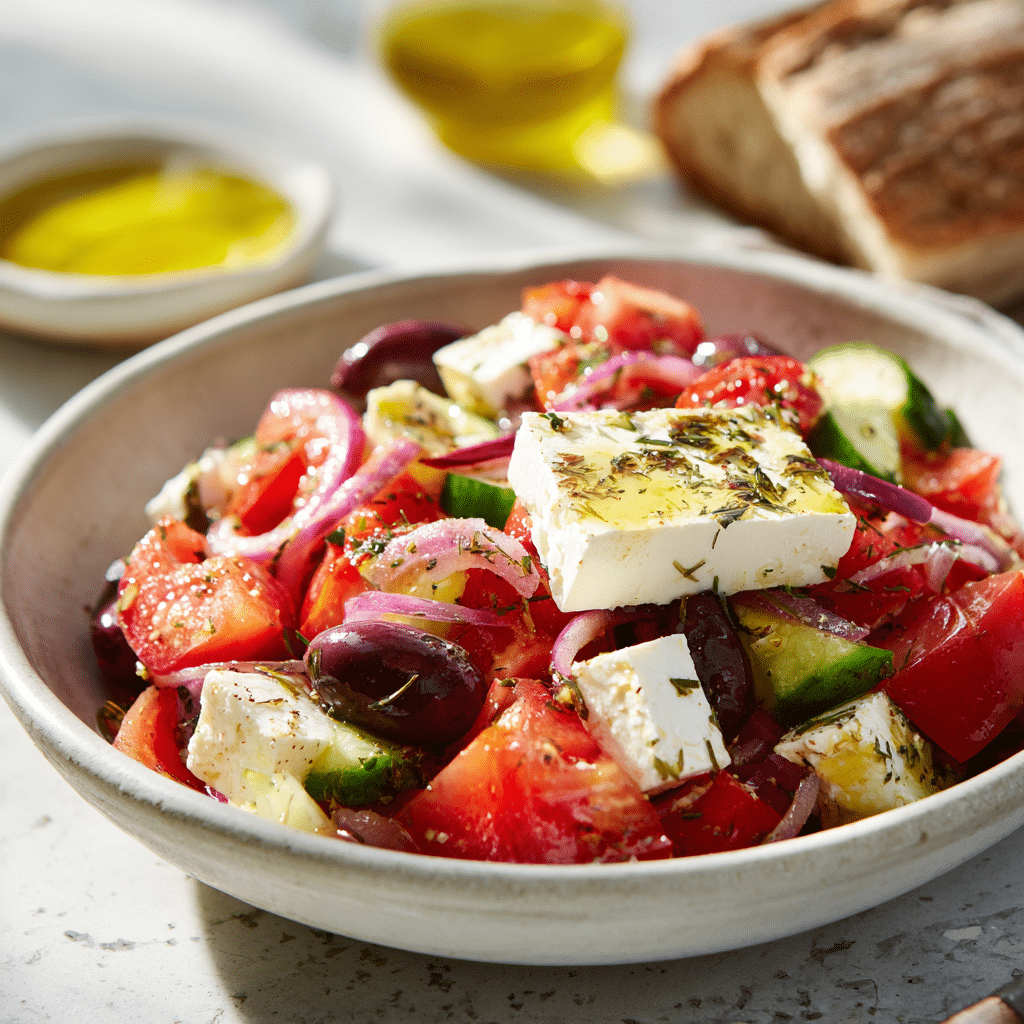 Greek Village Salad (Horiatiki) - Recipe Image