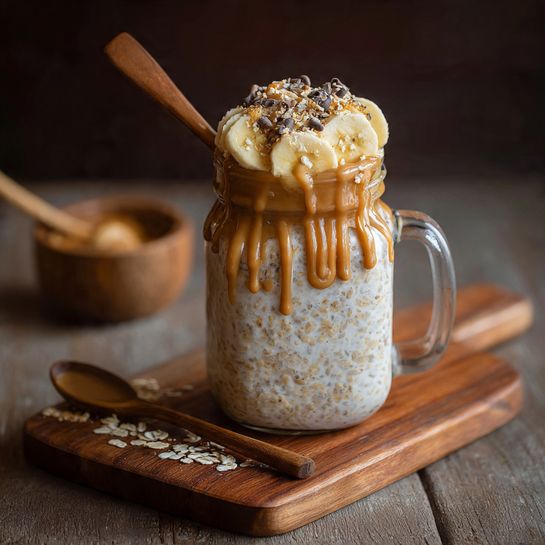 Banana Peanut Butter Overnight Oats Recipe - Recipe Image