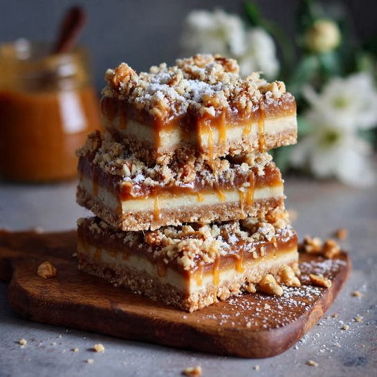 Banana Caramel Crumble Bars Recipe - Recipe Image
