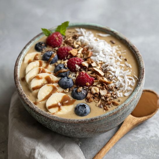 Banana Peanut Butter Smoothie Bowl Recipe - Recipe Image