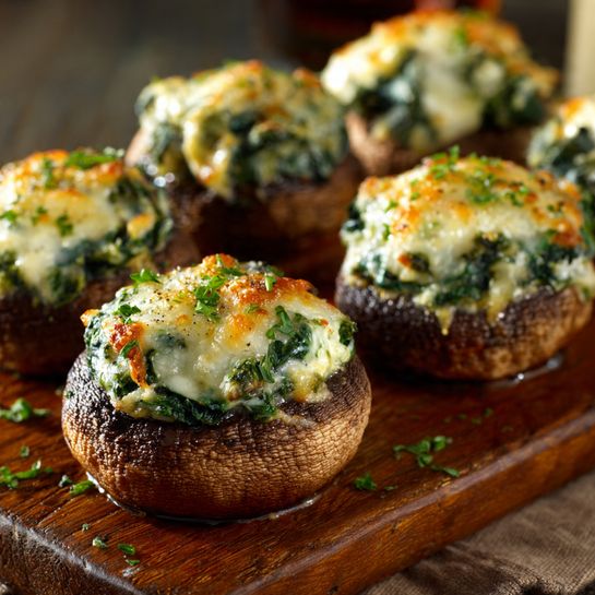 Cheesy Spinach Stuffed Mushrooms Recipe - Recipe Image