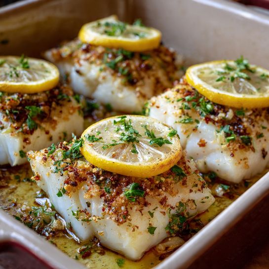 Baked Lemon Garlic Cod Recipe - Recipe Image
