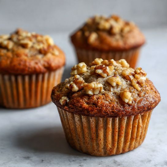 Banana Walnut Muffins (Bakery-Style) Recipe - Recipe Image