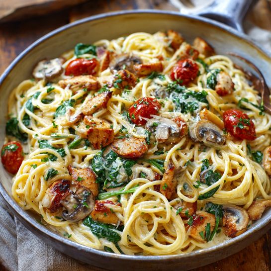 Creamy Tuscan Pasta Recipe - Recipe Image